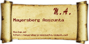 Mayersberg Asszunta névjegykártya